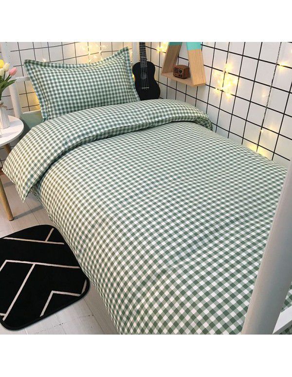 Factory Wholesale Student Dormitory 3-piece set, single cotton 4-piece set, cotton quilt cover, simple bed sheet, one for distribution