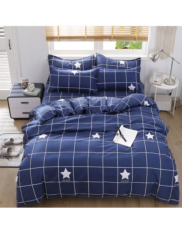 Wholesale thickened and brushed four piece sets of student dormitory three piece sets of spring, autumn and winter single sheets, quilt covers and bedding