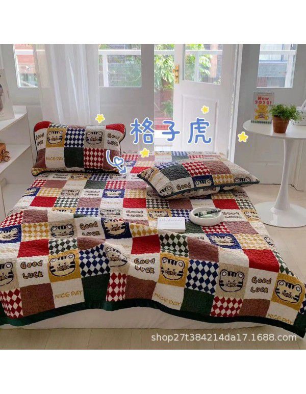 New Milk Pile Bed Cover Three piece Student Dormitory Mattress Blanket Multi functional Non slip Cushion Right Angle Tatami