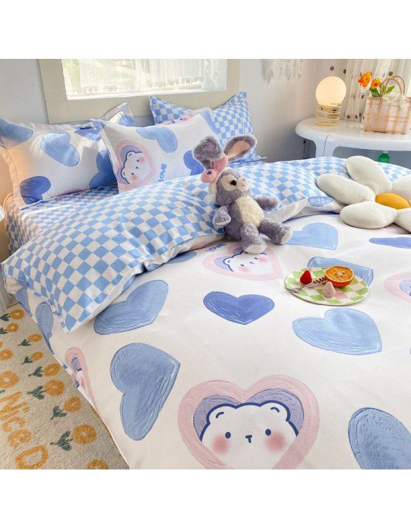 Three piece Bedding Set Gift Aloe Cotton Bedding Sheet Quilt Cover Four piece Bedding Sheet Set One piece Issued to Manufacturer Wholesale