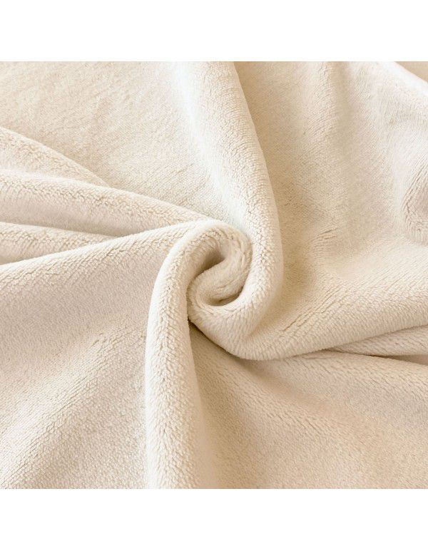 Solid Light Luxury Embroidery Milk Fleece Four Piece Set Double Combination Thickened Coral Fleece Duvet Cover Autumn and Winter Golden Mink Fleece Flat Sheet Fitted Sheet