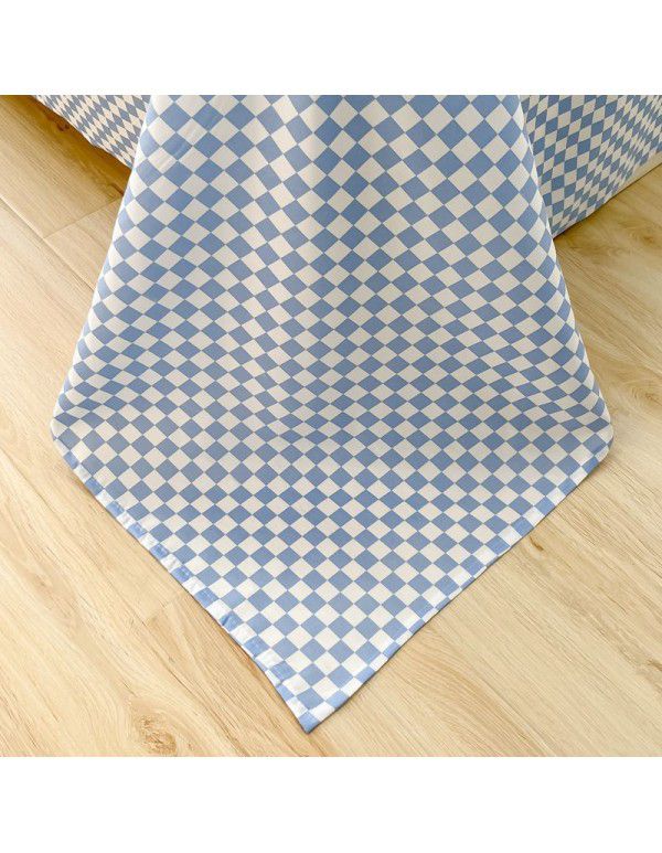 Thickened brushed four piece set single student dormitory three piece set simple bed sheet quilt cover gift bedding wholesale