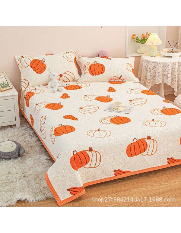 New Milk Pile Bed Cover Three piece Student Dormitory Mattress Blanket Multi functional Non slip Cushion Right Angle Tatami