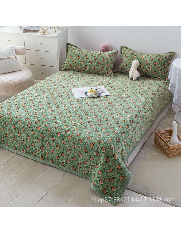 New Milk Pile Bed Cover Three piece Student Dormitory Mattress Blanket Multi functional Non slip Cushion Right Angle Tatami