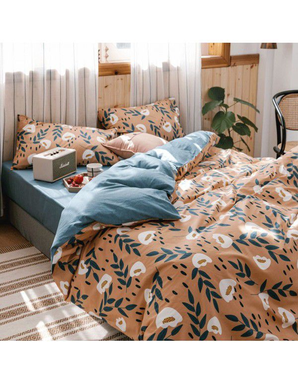 Foreign Trade Home Textile Bedding Three Piece All Cotton Explosives Amazon duvetcover Pure Cotton Printing Duvet Cover Set