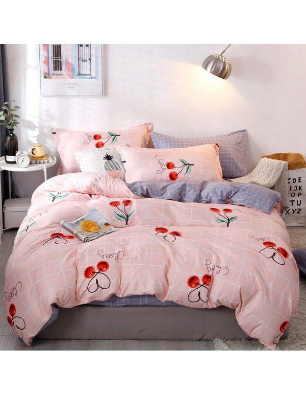 Wholesale thickened and brushed four piece sets of student dormitory three piece sets of spring, autumn and winter single sheets, quilt covers and bedding