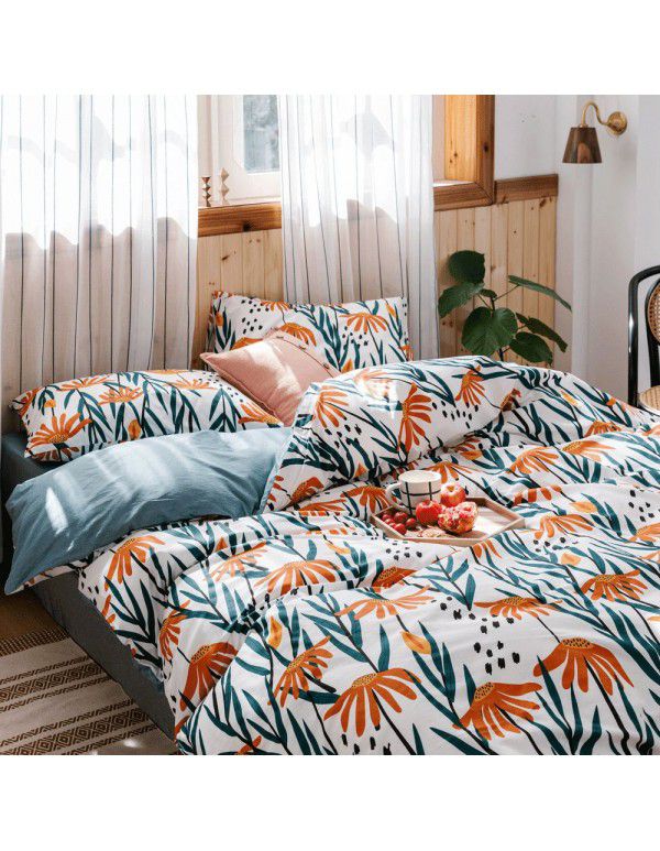 Foreign Trade Home Textile Bedding Three Piece All Cotton Explosives Amazon duvetcover Pure Cotton Printing Duvet Cover Set