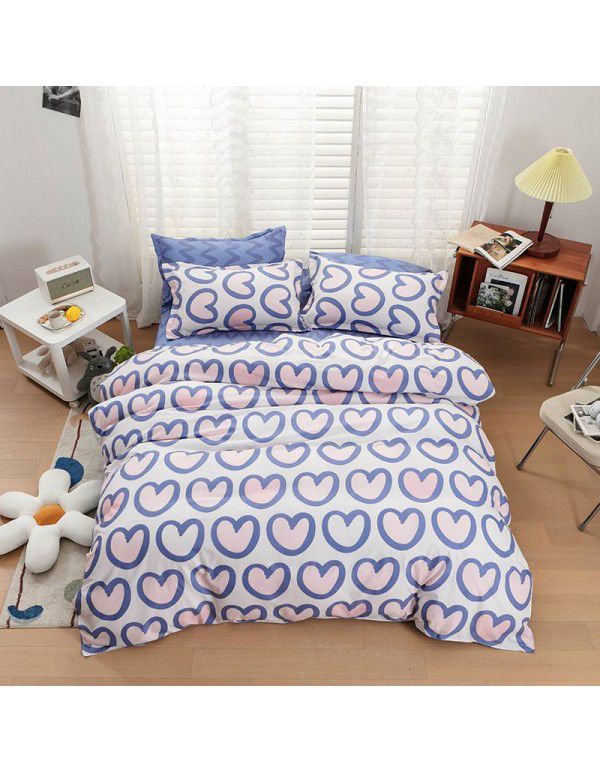 Wholesale fashion household goods Aloe cotton 4-piece bed sheet, brushed cross-border home textile 3-piece set, issued on behalf