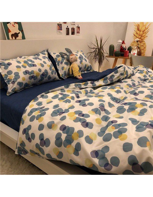Ins Simple Nordic Gentleman Men's Grey Duvet Cover Four Piece Bedding Set Student Dormitory Bed Sheet Three Piece Set