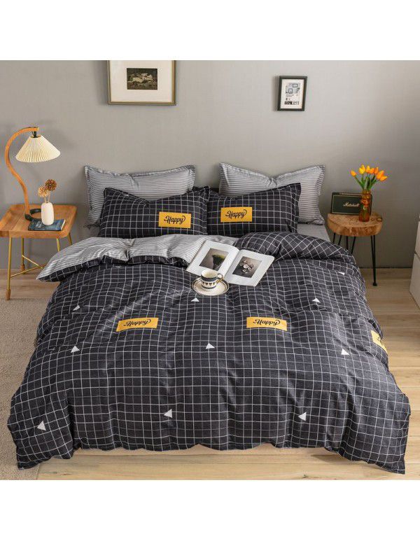 Wholesale thickened and brushed four piece sets of student dormitory three piece sets of spring, autumn and winter single sheets, quilt covers and bedding