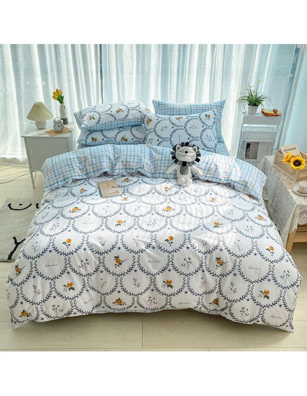 [Super factory] Manufacturer wholesale 2022 pure cotton four piece set Xiains style cotton skin friendly sheet four piece set