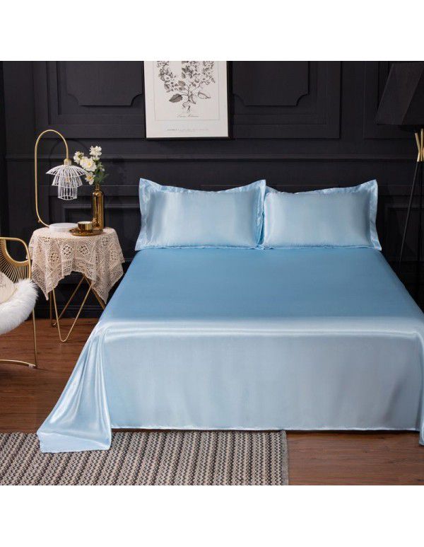 Summer ice silk bedspread single 1.5m student solid color single cold and supple dormitory quilt 1.8m double bed 