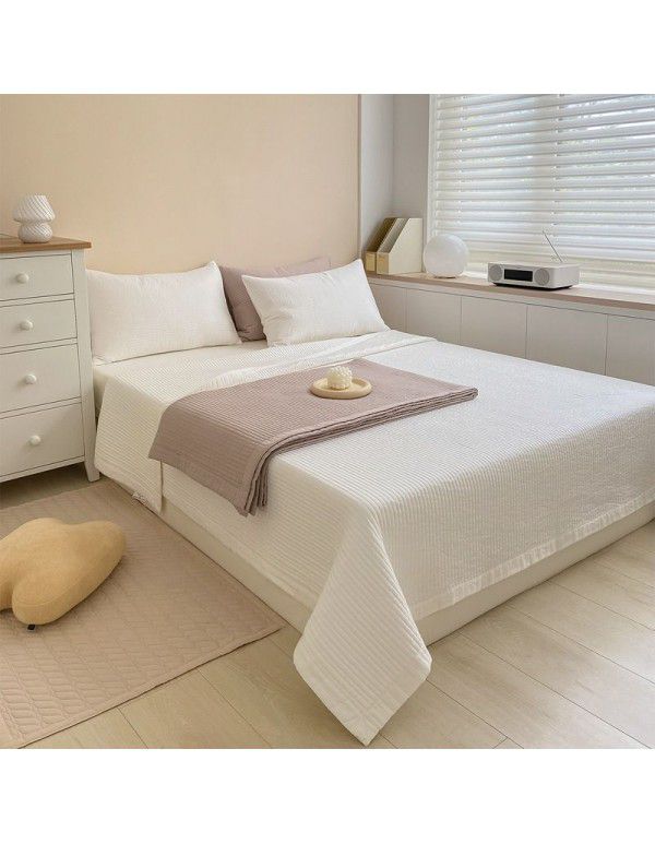 Korean bear embroidery cotton bed cover three piece quilted bed sheet four seasons quilting cover blanket tamins