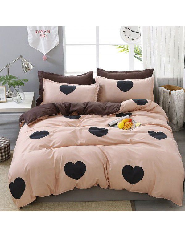 Wholesale thickened and brushed four piece sets of student dormitory three piece sets of spring, autumn and winter single sheets, quilt covers and bedding