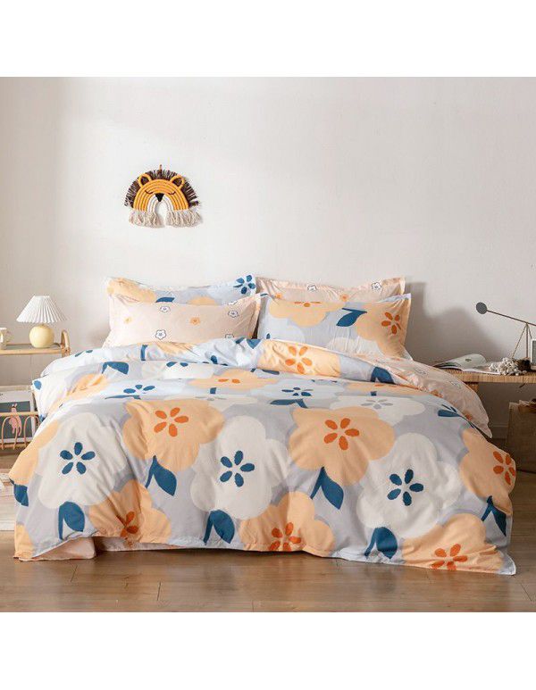 Wholesale fashion household goods Aloe cotton 4-piece bed sheet, brushed cross-border home textile 3-piece set, issued on behalf