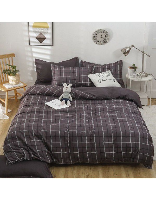 Wholesale thickened and brushed four piece sets of student dormitory three piece sets of spring, autumn and winter single sheets, quilt covers and bedding