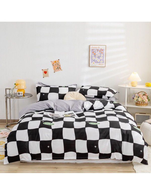 Wholesale fashion household goods Aloe cotton 4-piece bed sheet, brushed cross-border home textile 3-piece set, issued on behalf