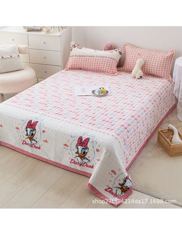 New Milk Pile Bed Cover Three piece Student Dormitory Mattress Blanket Multi functional Non slip Cushion Right Angle Tatami