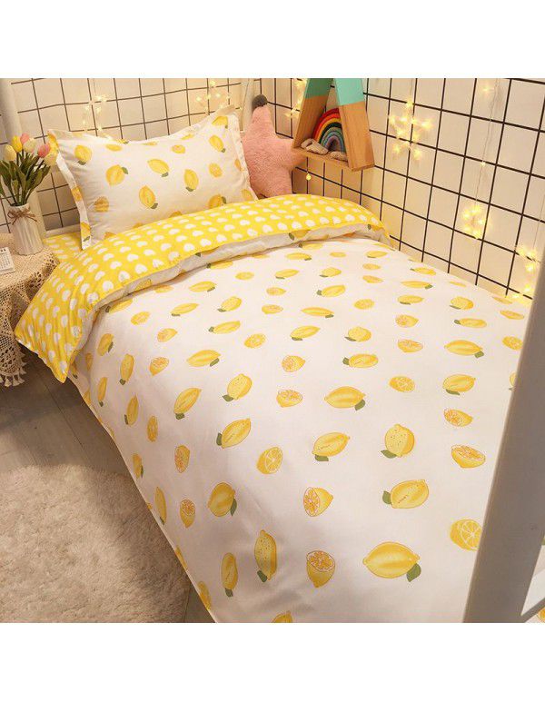 Factory Wholesale Student Dormitory 3-piece set, single cotton 4-piece set, cotton quilt cover, simple bed sheet, one for distribution