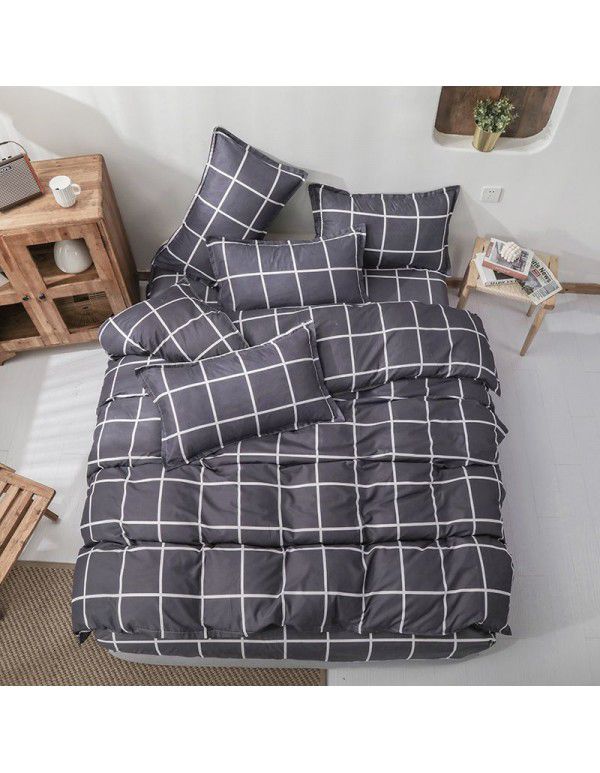 Wholesale thickened and brushed four piece sets of student dormitory three piece sets of spring, autumn and winter single sheets, quilt covers and bedding