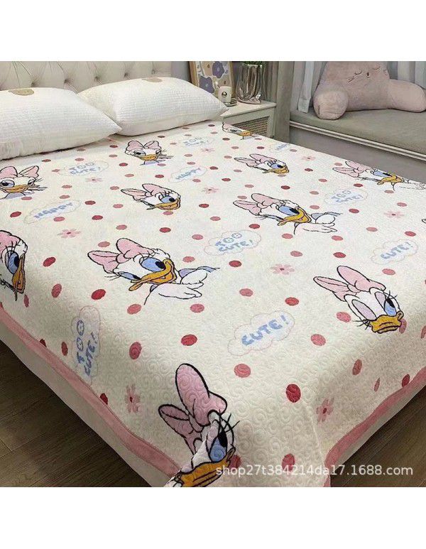 New Milk Pile Bed Cover Three piece Student Dormitory Mattress Blanket Multi functional Non slip Cushion Right Angle Tatami
