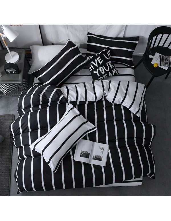 Wholesale fashion household goods Aloe cotton 4-piece bed sheet, brushed cross-border home textile 3-piece set, issued on behalf
