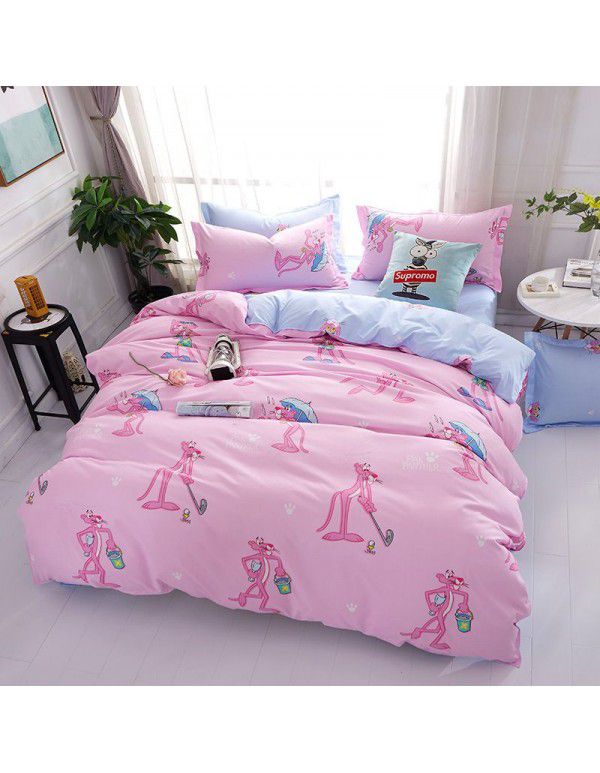 Wholesale fashion household goods Aloe cotton 4-piece bed sheet, brushed cross-border home textile 3-piece set, issued on behalf