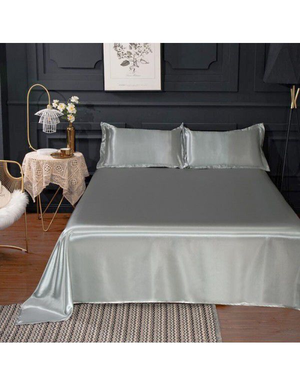 Summer ice silk bedspread single 1.5m student solid color single cold and supple dormitory quilt 1.8m double bed 