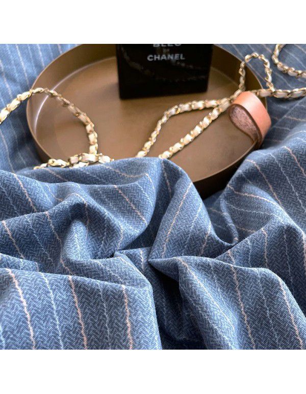 Good thick brushed 4-piece set of all cotton pure cotton simple stripes in autumn and winter