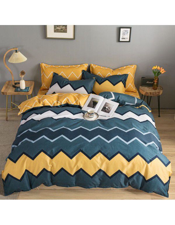 Wholesale thickened and brushed four piece sets of student dormitory three piece sets of spring, autumn and winter single sheets, quilt covers and bedding