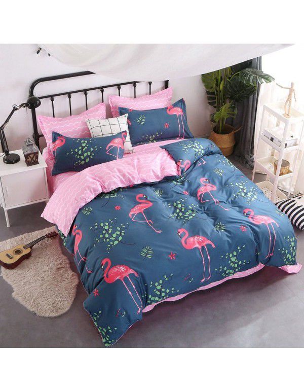 Wholesale thickened and brushed four piece sets of student dormitory three piece sets of spring, autumn and winter single sheets, quilt covers and bedding
