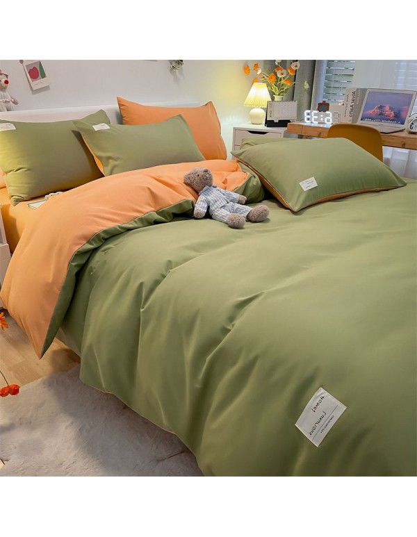 Manufacturer wholesale four piece sets of washable cotton bed sheets, quilt sets, single bed products, student dormitory bed sheets, three piece sets