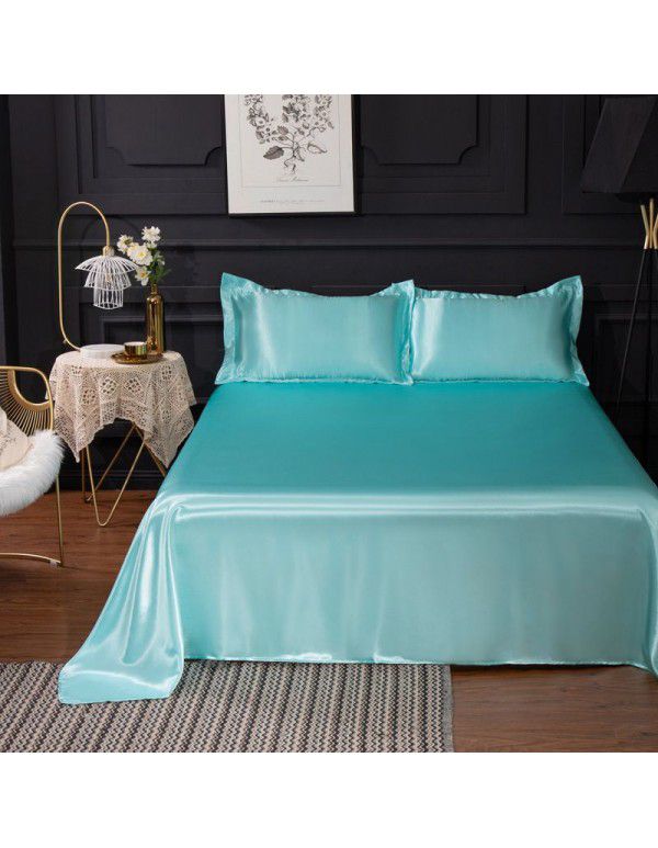 Summer ice silk bedspread single 1.5m student solid color single cold and supple dormitory quilt 1.8m double bed 