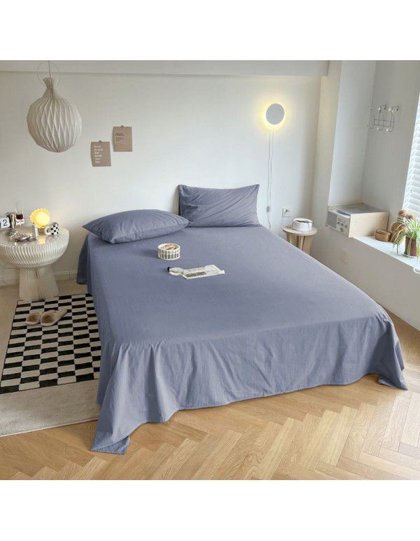 Flat sheet, solid color, single piece, 1.5m, summer student dormitory, single sheet, tatami, washable cotton pillow cover, home textile wholesale