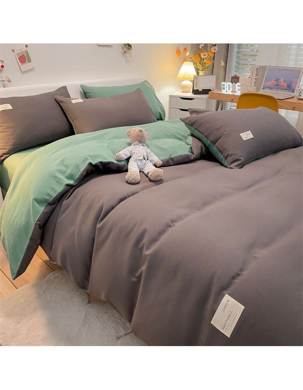 Manufacturer wholesale four piece sets of washable cotton bed sheets, quilt sets, single bed products, student dormitory bed sheets, three piece sets