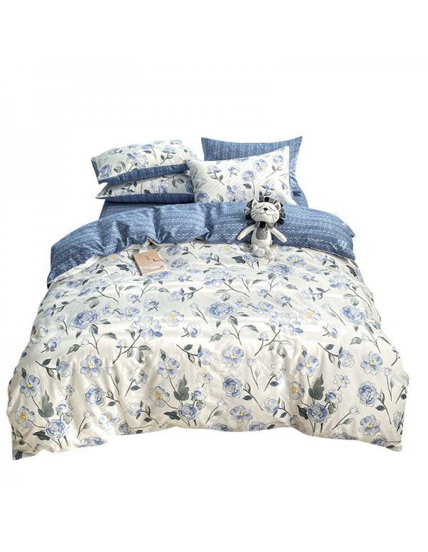 [Super factory] Manufacturer wholesale 2022 pure cotton four piece set Xiains style cotton skin friendly sheet four piece set