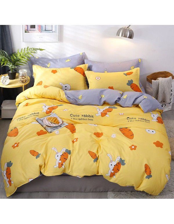 Wholesale thickened and brushed four piece sets of student dormitory three piece sets of spring, autumn and winter single sheets, quilt covers and bedding