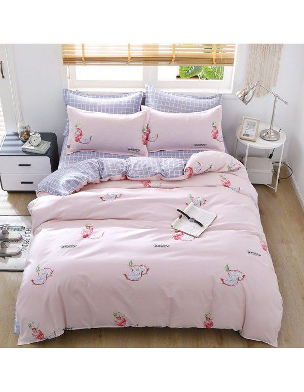 Wholesale thickened and brushed four piece sets of student dormitory three piece sets of spring, autumn and winter single sheets, quilt covers and bedding