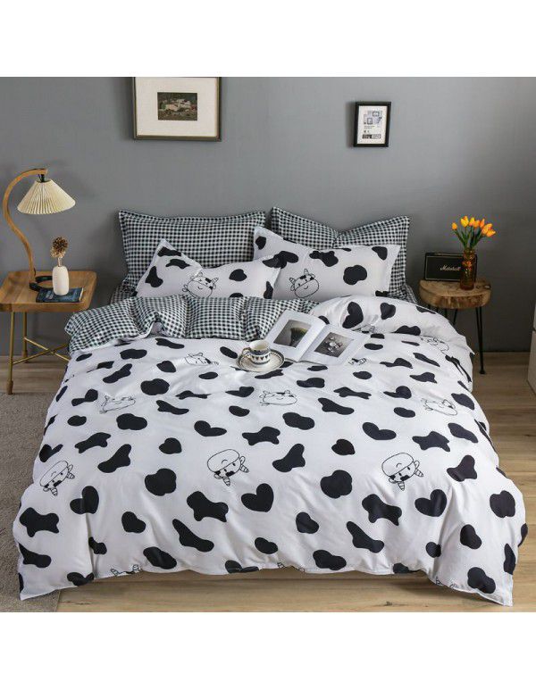 Wholesale thickened and brushed four piece sets of student dormitory three piece sets of spring, autumn and winter single sheets, quilt covers and bedding