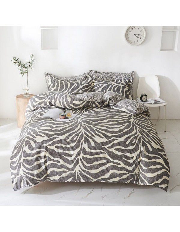 Wholesale fashion household goods Aloe cotton 4-piece bed sheet, brushed cross-border home textile 3-piece set, issued on behalf