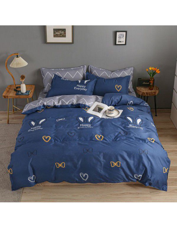 Wholesale thickened and brushed four piece sets of student dormitory three piece sets of spring, autumn and winter single sheets, quilt covers and bedding