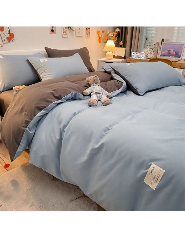 Manufacturer wholesale four piece sets of washable cotton bed sheets, quilt sets, single bed products, student dormitory bed sheets, three piece sets
