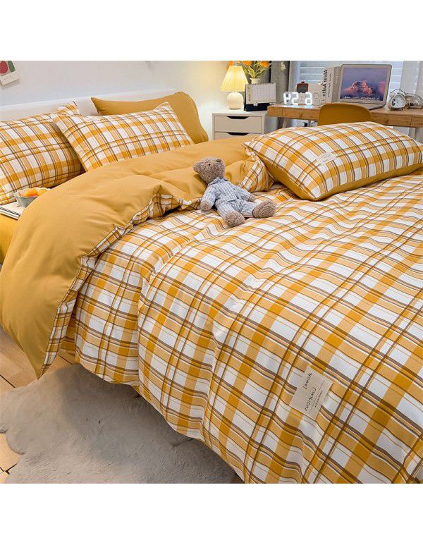 Manufacturer wholesale four piece sets of washable cotton bed sheets, quilt sets, single bed products, student dormitory bed sheets, three piece sets