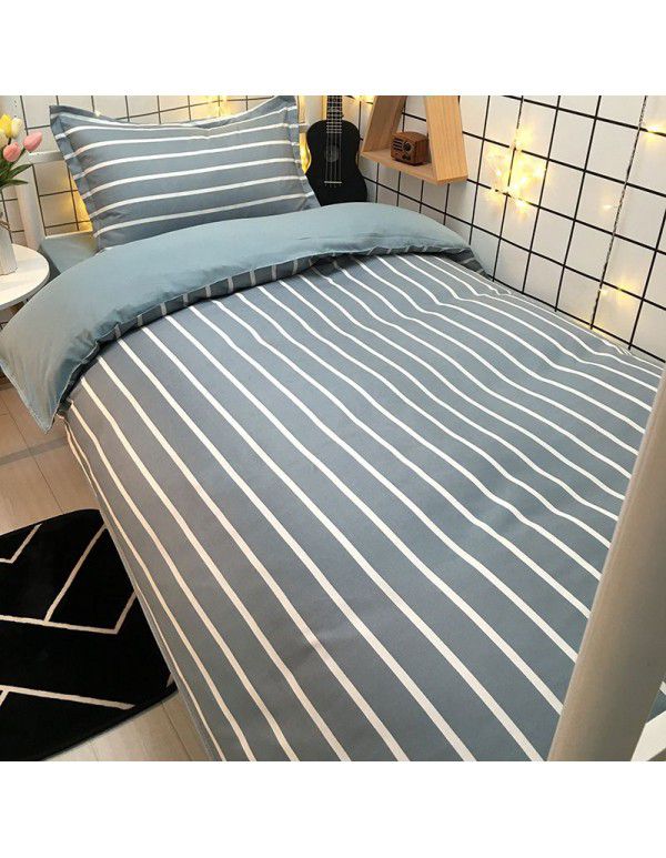 Factory Wholesale Student Dormitory 3-piece set, single cotton 4-piece set, cotton quilt cover, simple bed sheet, one for distribution