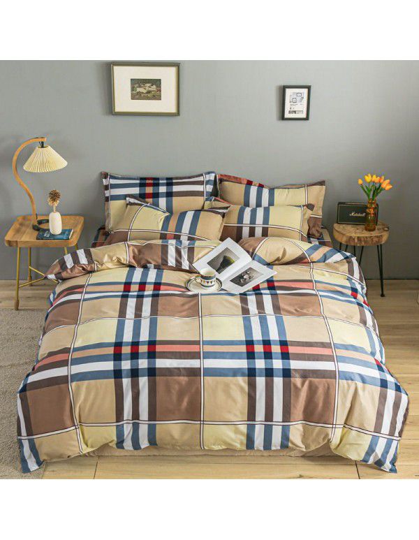 Wholesale thickened and brushed four piece sets of student dormitory three piece sets of spring, autumn and winter single sheets, quilt covers and bedding