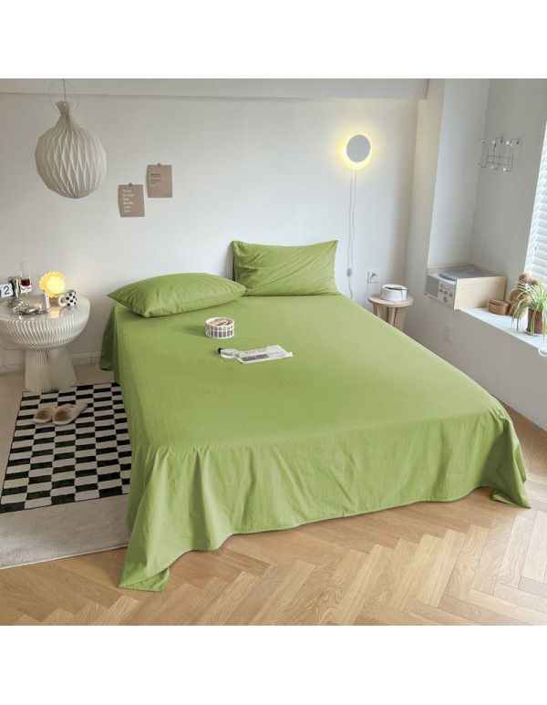 Flat sheet, solid color, single piece, 1.5m, summer student dormitory, single sheet, tatami, washable cotton pillow cover, home textile wholesale
