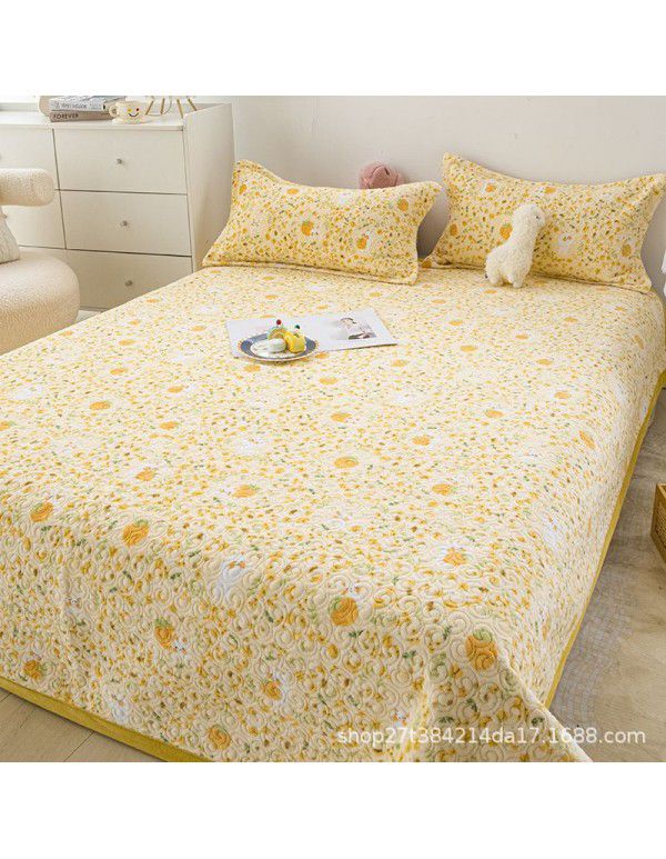 New Milk Pile Bed Cover Three piece Student Dormitory Mattress Blanket Multi functional Non slip Cushion Right Angle Tatami