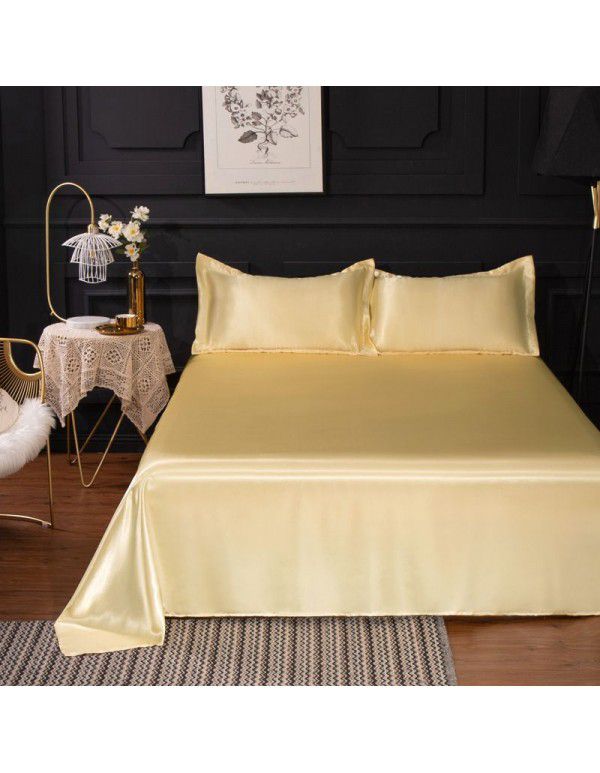 Summer ice silk bedspread single 1.5m student solid color single cold and supple dormitory quilt 1.8m double bed 