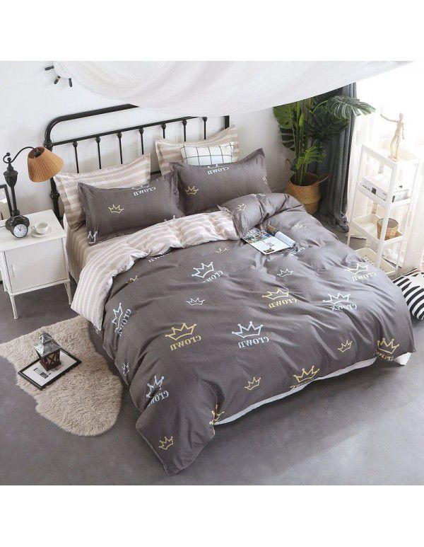 Wholesale thickened and brushed four piece sets of student dormitory three piece sets of spring, autumn and winter single sheets, quilt covers and bedding