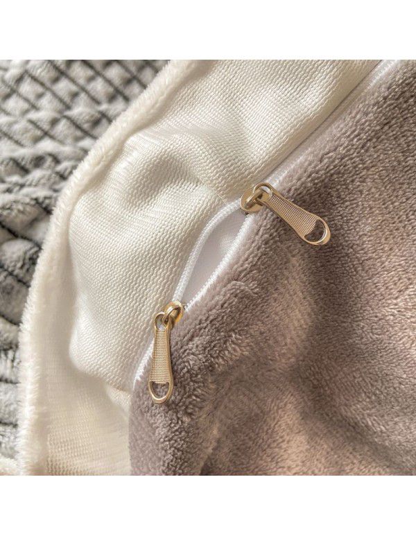 In winter, Korean version thickened princess style milk velvet four piece set, Jane lattice lace warm bed sheet, quilt cover, student three piece set